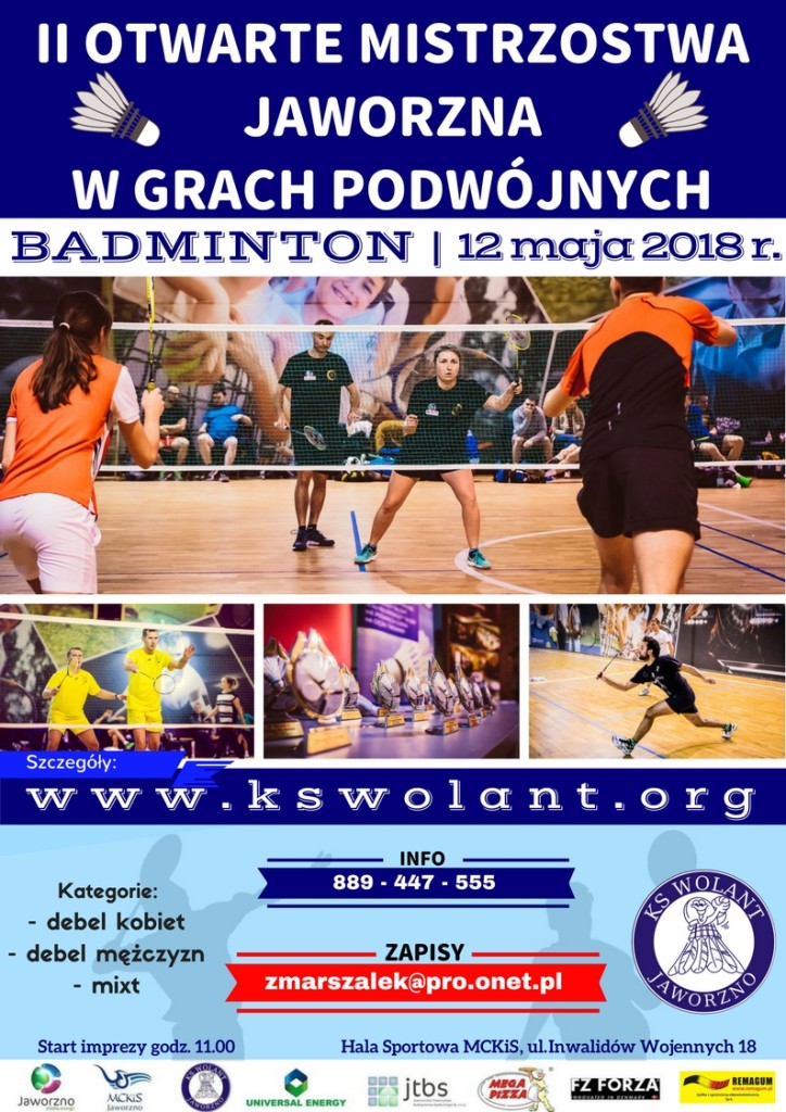 mistrzostwa jaworzna w grach podwójnych 2018